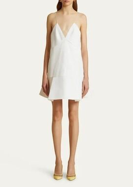 KHAITE Archie Flounce Mini Dress Size US 0 $1,480